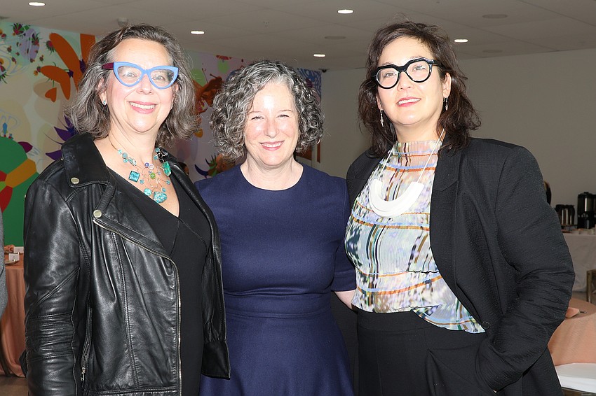 Artist Janet Echelman, Elizabeth Shearer and art historian Gloria Sutton
