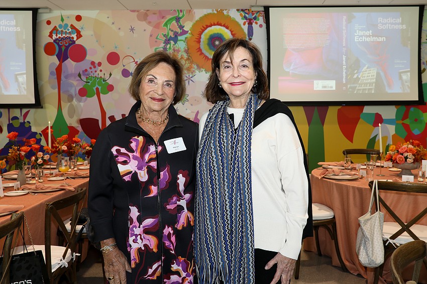 Marion Levine and Lois Schottenstein look forward to the talk at SAM.