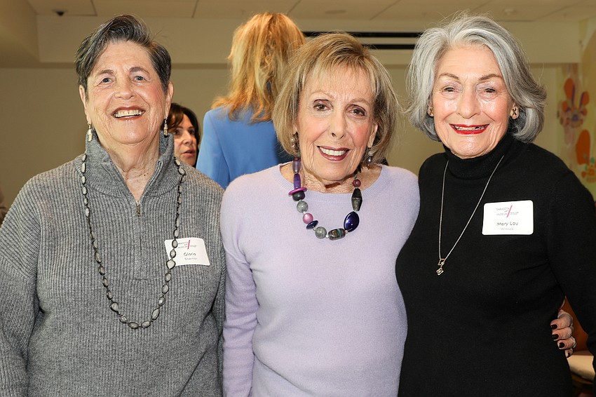 Gloria Biberman, Gail Katz and Mary Lou Winnick brave the Florida cold snap for SAM's first Fresh Perspective Lunch on Nov. 12.