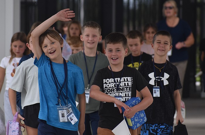 Fourth grade students Liam Aikin, Tate Brase, Raymond Burdick and Madden Dabek will be fifth graders next year and will only have one class above them when sixth grade opens at Lake Manatee K-8.