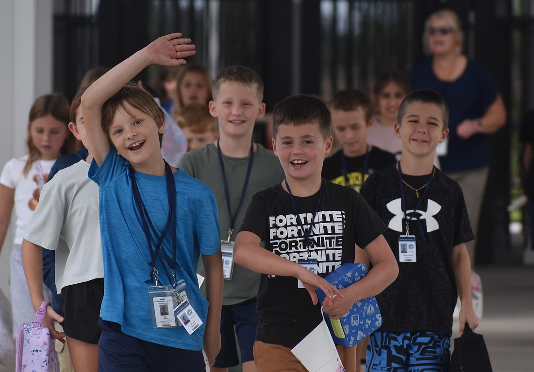 Fourth grade students Liam Aikin, Tate Brase, Raymond Burdick and Madden Dabek will be fifth graders next year and will only have one class above them when sixth grade opens at Lake Manatee K-8.
