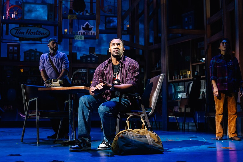 Zummy Mohammed, Edred Utomi and E.J. Zimmerman play stranded travelers in Asolo Repertory Theatre's production of 