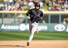 Ryan Waldschmidt runs the bases during a spring training game with the Arizona Diamondbacks. He was selected No. 31 overall in the 2024 MLB Draft out of Kentucky, and now ranks as the organization's No. 1 prospect, per MLB Pipeline.