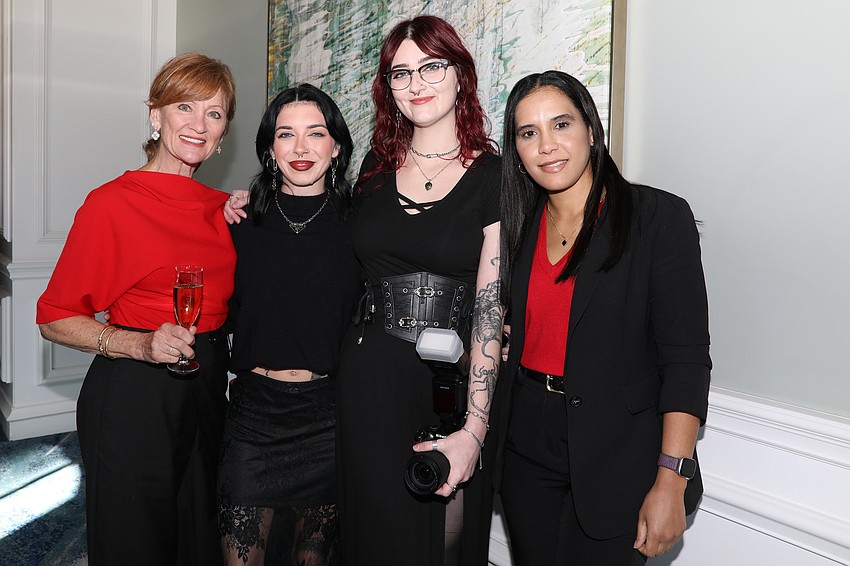 Catherine Curtis, Hannah Thomas, Emily Gerkin and Naomi Fernandez are ready for a fashion show.