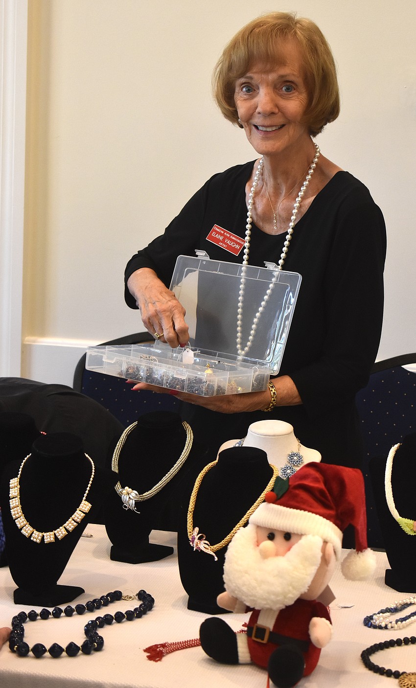 Jewelry designer Elaine Vaughn has been part of the art show and sale for the past 18 years. She made 200 necklaces for the event.