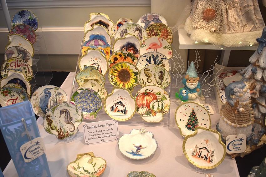 For her business, Seashell Decor and More, Audrey Freeman uses thin paper or napkins to modge podge designs on natural shells with the goal of making it look handpainted.