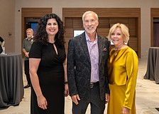 Argus Foundation Executive Director Christine Robinson,  2025 Honoree Rod Hershberger and Elaine Hershberger