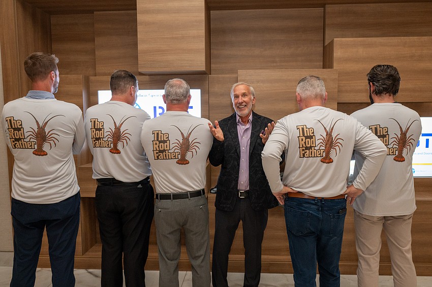 Honoring the Honoree are Keith Johnson, Event Chair Keith Mercier, Todd Morton,  Rod Hershberger, Patrick Wright and Brad Glover