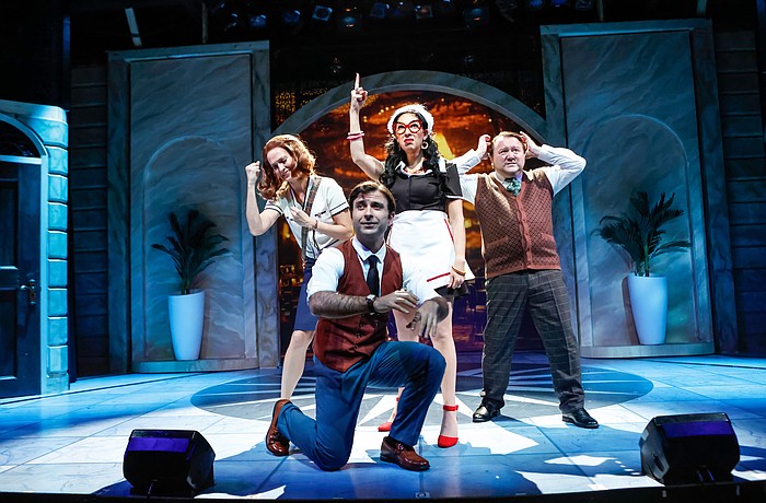 The cast of Florida Studio Theatre's "Lucky Stiff" includes (clockwise from top) Laura Yen Solito, Scott Cote, Barrett Riggins and Amanda Rose.