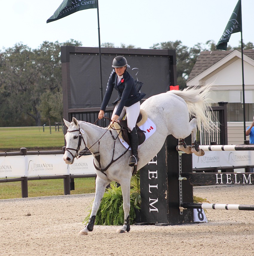 Jessica Phoenix of Canada braces for the landing aboard Wabbit in action at The Event at TerraNova.