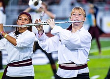 Ella Javier and Paityn Carr, sophomores who plays flute in the Braden River High School Marching Band, didn't let their nerves get the best of them at the FFCC Outdoor Championships, where they earned the title of Grand Champion.