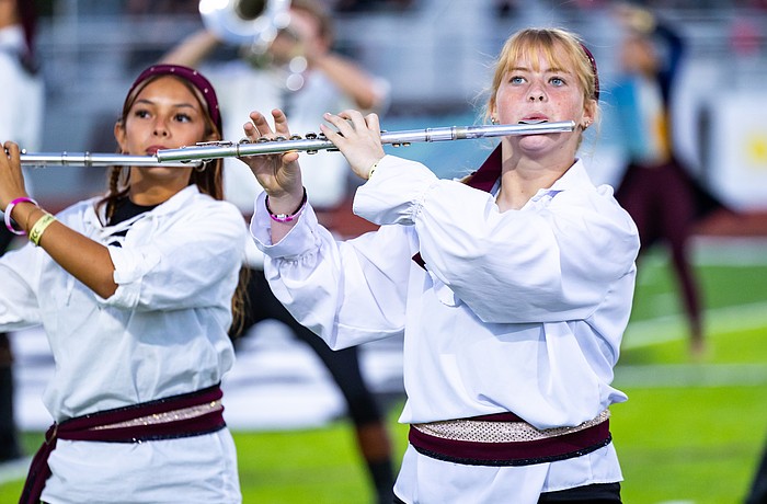 Ella Javier and Paityn Carr, sophomores who plays flute in the Braden River High School Marching Band, didn't let their nerves get the best of them at the FFCC Outdoor Championships, where they earned the title of Grand Champion.
