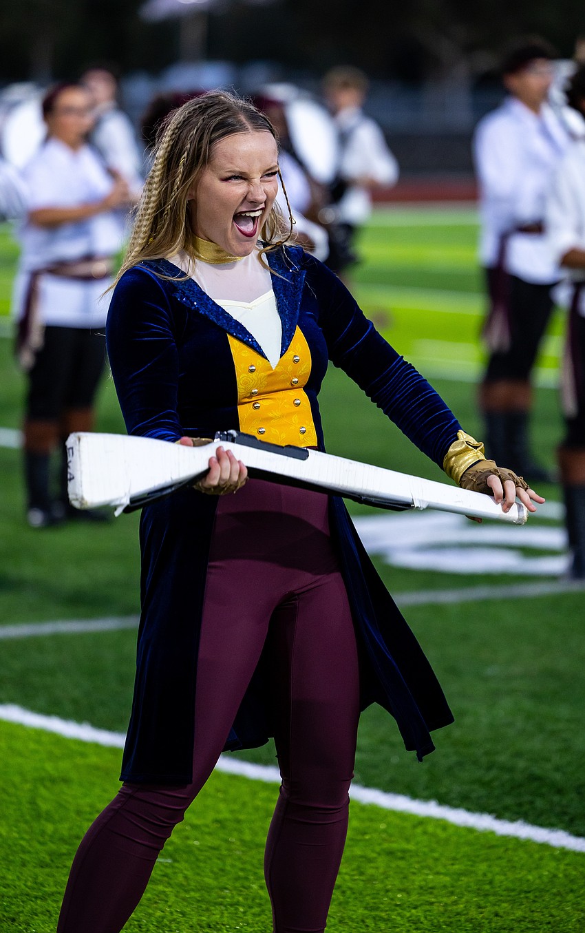 Eva Abraham, a senior and co-captain in colorguard at Braden River, couldn't believe the results of her last marching band competition.