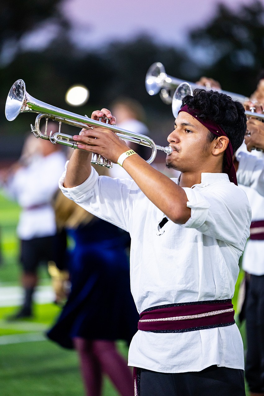 Alexander Hidalgo, a sophomore who plays trumpet, said he appreciates how everyone can come together and “create such a powerful and emotional atmosphere and sound.”