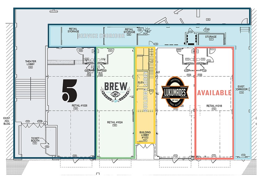 The Lukumades II space in the Five Points Theatre building is near Brew. The Lukumades II space in the Five Points Theatre building is near Brew.