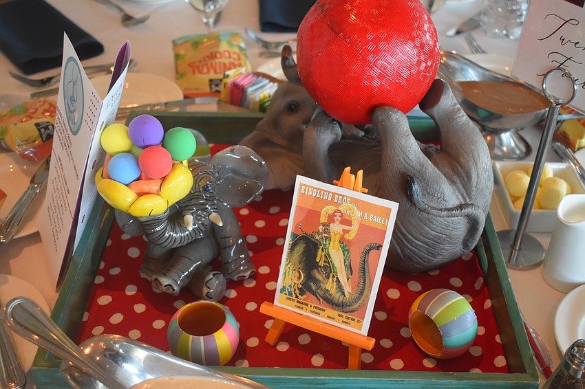 Circus items decorated the table.
