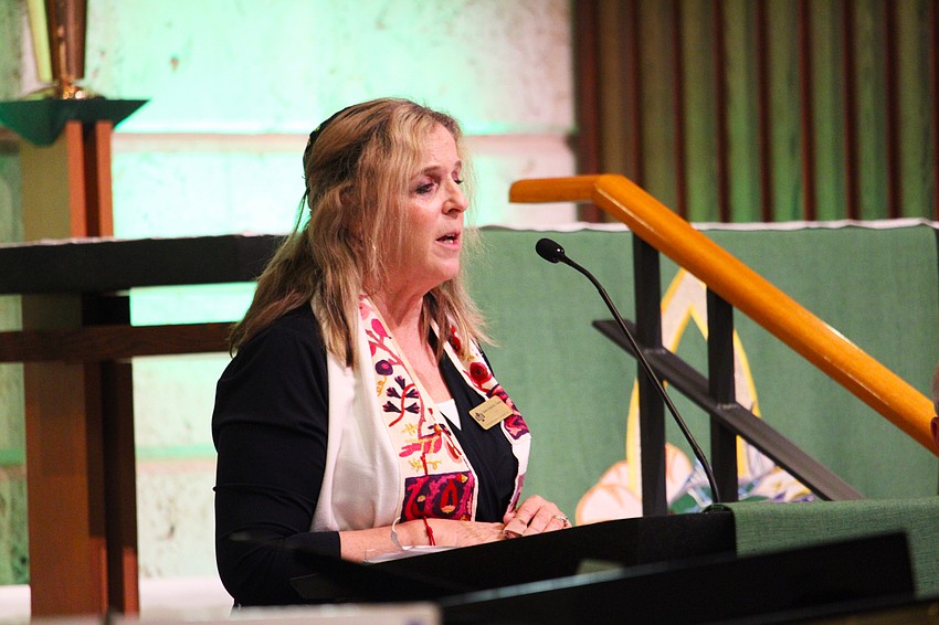 Temple Beth Israel's Rabbi Jessica Spitalnic Mates delivers the main sermon at the 45th interfaith Thanksgiving service hosted by St. Armands Key Lutheran Church on Nov. 18. Regarding religious devotion, she centered her remarks on the idea, 