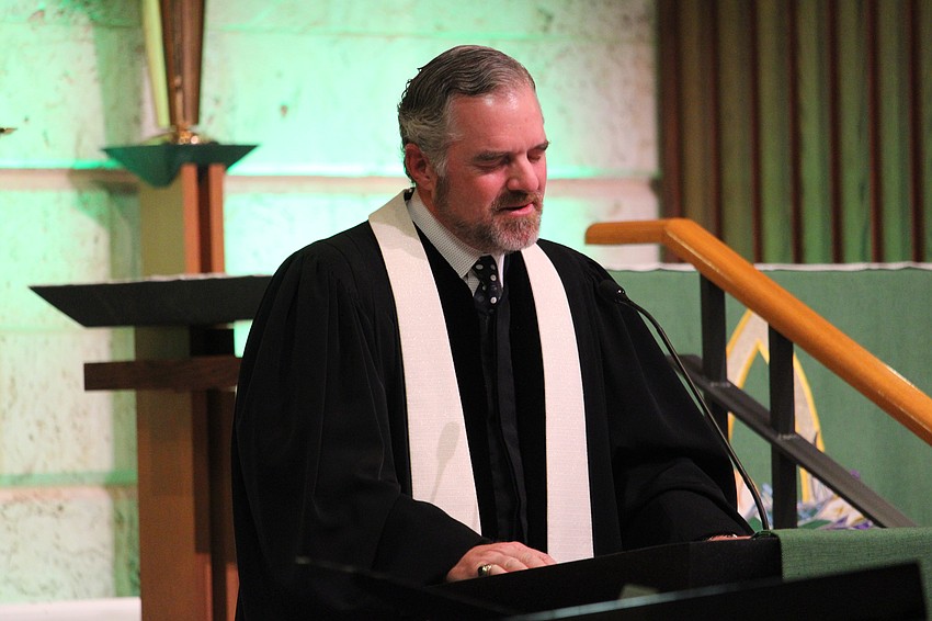 Longboat Island Chapel's Rev. Brock Patterson offered a prayer of thanksgiving and supplication at the 45th annual interfaith Thanksgiving service on Nov. 18 at St. Armands Key Lutheran Church.