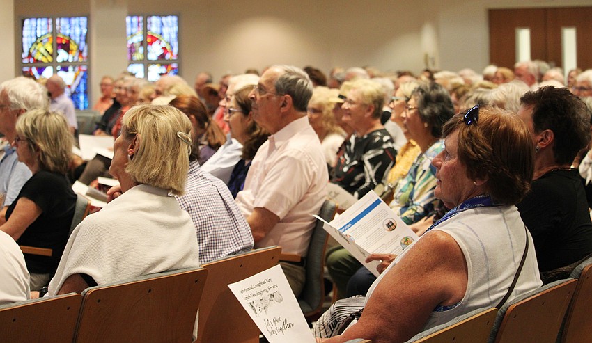The hall was completely packed at the 45th annual interfaith Thanksgiving service hosted this year at St. Armands Key Lutheran Church on Nov. 18.