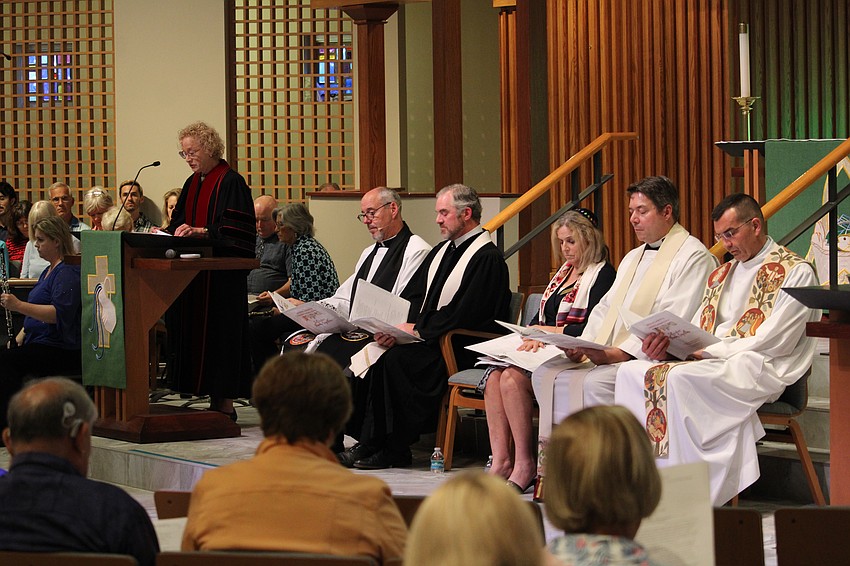 Christ Church of Longboat Key's Rev. Julia Piermont said organizers were glad to support both Sarasota and Manatee county residents through Harvest House's food pantry, the charitable focus of the 45th annual interfaith Thanksgiving service on Nov. 18 at St. Armands Key Lutheran Church.
