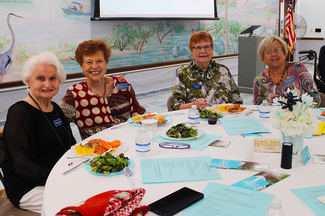 Stephanie Kruk, Georgianna Vicari, Pat Young and Carol Fischbein joined the St. Mary, Star of the Sea, Catholic Church Women's Guild for its welcome-back luncheon on Nov. 18.
