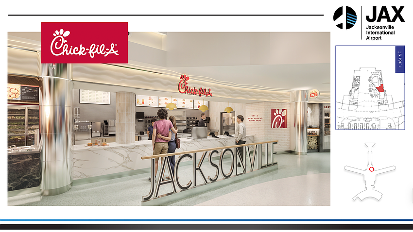 The Chick-fil-A space inside the new Jacksonville International Airport Concourse B.