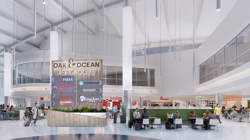 The food hall area planned inside the new Concourse B in Jacksonville International Airport.
