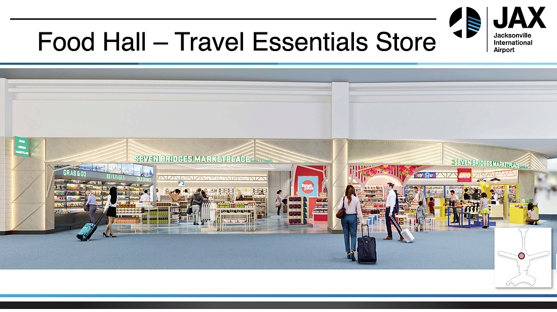 Seven Bridges Marketplace is a new retail store planned inside Jacksonville International Airport.