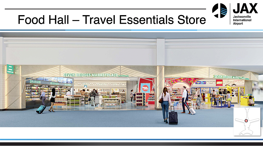 Seven Bridges Marketplace is a new retail store planned inside Jacksonville International Airport.