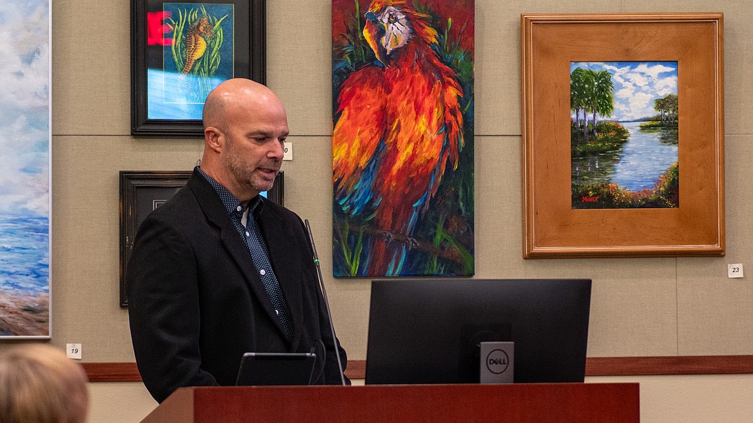 Longboat Key Planning, Zoning and Building Director Allen Parsons gave a demonstration of an artificial intelligence phone answering system to Town Commission Monday, Nov. 3.