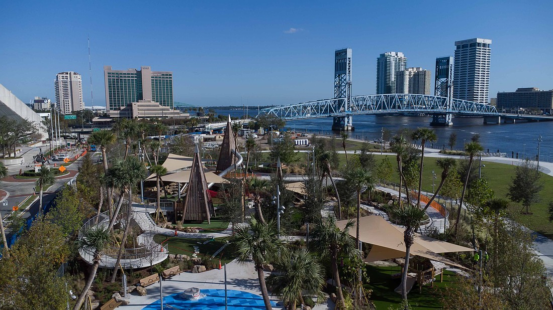 Riverfront Plaza is the park built on site of the demolished Jacksonville Landing in Downtown Jacksonville.