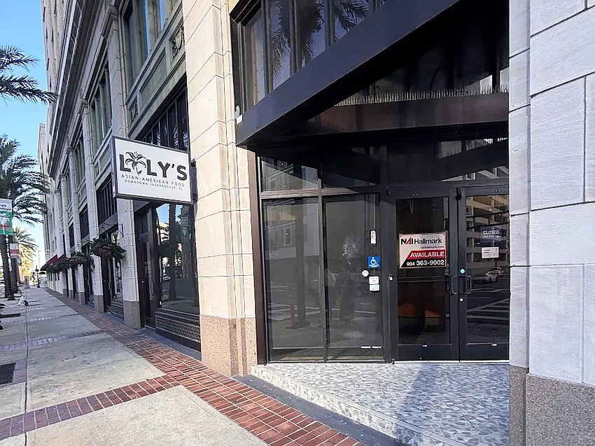 The closed Lily’s Asian-American Food restaurant at 11 E. Forsyth St. in Downtown Jacksonville. The closed Lily’s Asian-American Food restaurant at 11 E. Forsyth St. in Downtown Jacksonville.