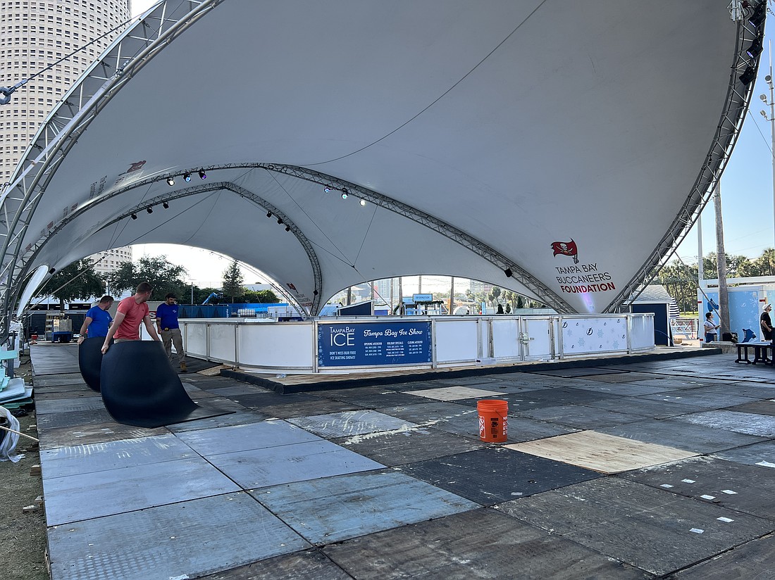 The ice rink surface area is nearly 4,000 square feet.