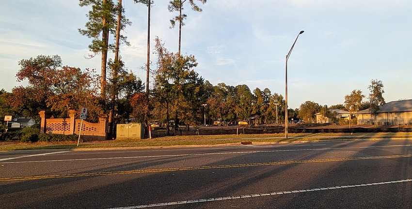 The site for Chick-fil-A restaurant across the street from First Coast High School has been cleared in North Jacksonville. At left is the entrance to the North Creek subdivision, which would also be used by customers to access the restaurant. While the restaurant is along Duval Station Road, there is no access from there.
