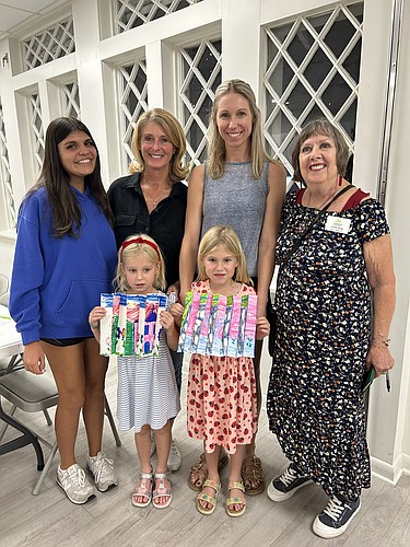 The Tolland Family: Lori, Brooke, Caroline and Madison. They're pictured with art instructor Linda King (right). Courtesy photo