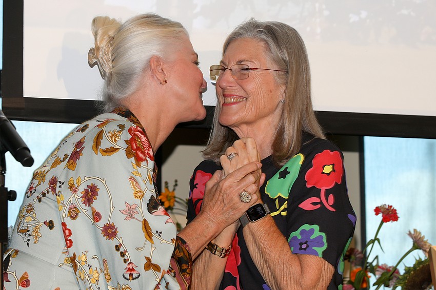 Chris Lindsay and Founders Garden Club of Sarasota President Pat Mudgett.