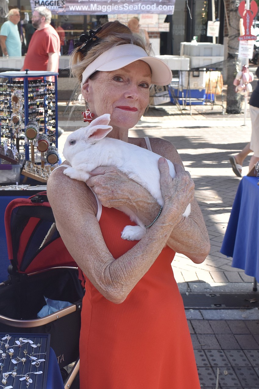 Piper Lyons says the community always loves meeting her rabbit, Zen.
