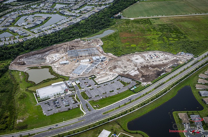 Construction on the Athletics and Aquatics Center is underway at Premier Sports Campus North.