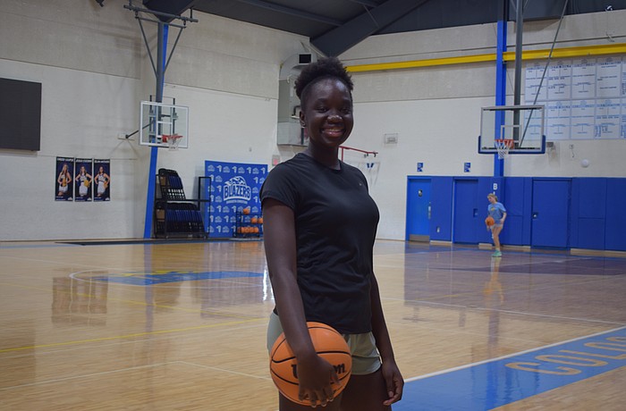 Brenda Bresciani poses for a photo during a Nov. 24 practice at Sarasota Christian School. Her abilities on both ends of the court have powered the Blazers to a winning start in their 2025-26 season.