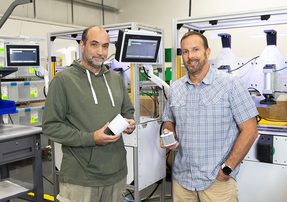 Epic Water Filters President of Filter Engineering and Manufacturing Pete Cicchetto and co-founder Joel Stevens showcase their filter technology.