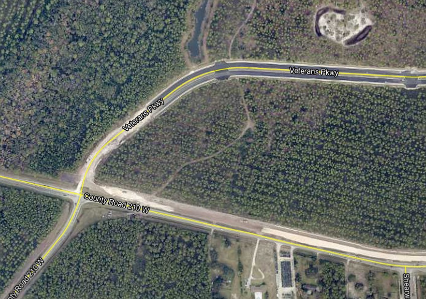 The shopping center site at Veterans Parkway and County Road 210 West is St. Johns County. The shopping center site at Veterans Parkway and County Road 210 West is St. Johns County.