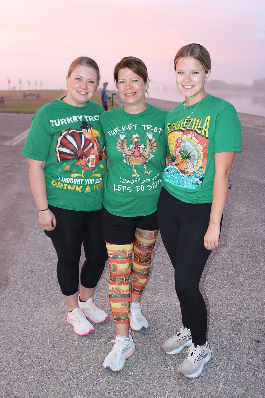 Emma, Jenny and Lila Berning of Creston, Iowa planned a family vacation to Siesta Key that would include a trip to Nathan Benderson Park for the Florida Turkey Trot on Thanksgiving.