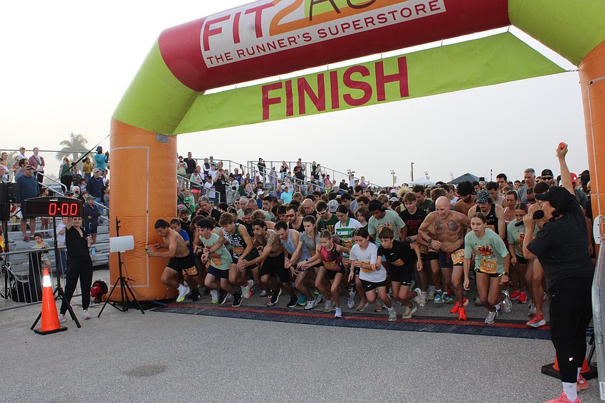 Runners take their first strides in the 2025 Florida Turkey Trot at Nathan Benderson Park Nov. 27.