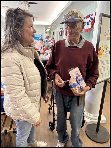 Epic Church of Palm Coast members deliver gifts to veterans and widows of veterans at Grand Villa Assisted Living. Courtesy photo Epic Church of Palm Coast members deliver gifts to veterans and widows of veterans at Grand Villa Assisted Living. Courtesy photo