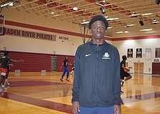 Anquan Polynice poses for a photo before a Dec. 1 practice at Braden River High School. Now standing at 5-foot-10, he averaged 15.0 points and 2.0 steals per game as a sophomore.