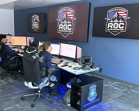 Sarasota Police Department personnel monitor Sarasota's network of cameras, license plate readers, gunshot detectors and other devices in the nearly completed Real-Time Operations Center.