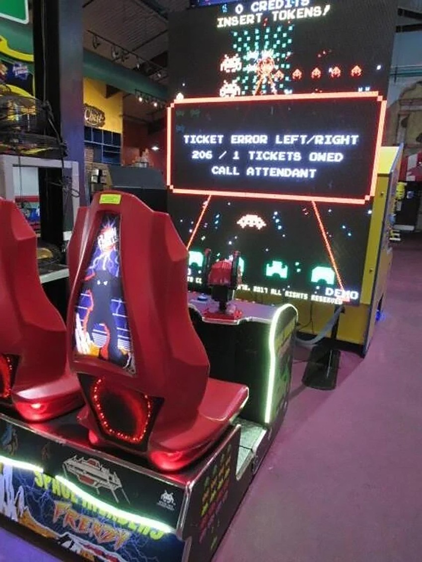 A Space Invaders game by Raw Thrills is up for auction at Adventure Landing in Jacksonville Beach.