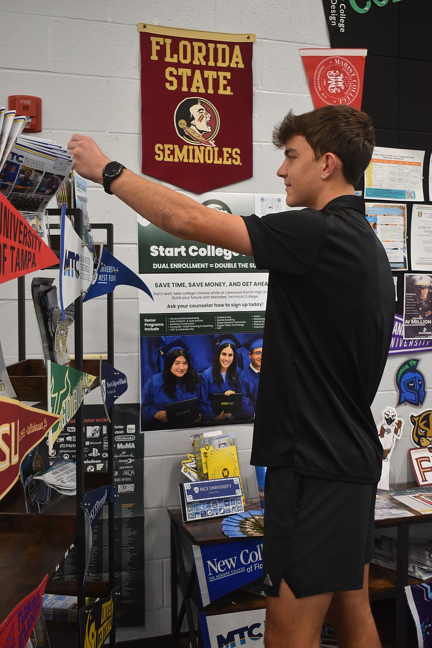 Gavin Moore, a senior at Lakewood Ranch who helped set up the center, said high school is a stepping stone for the future and the career center is a great place to start.