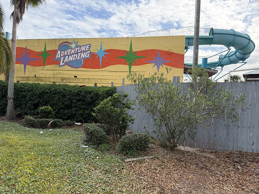 One of the remaining painted walls at Adventure Landing. A 415-unit apartment community and 5,000 square feet of retail space is planned in its space.
