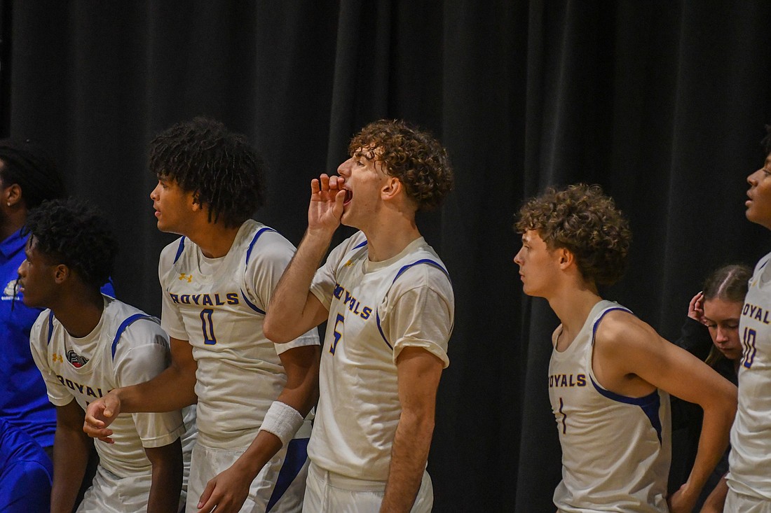 The Royals’ bench was loud and cheered on its teammates.